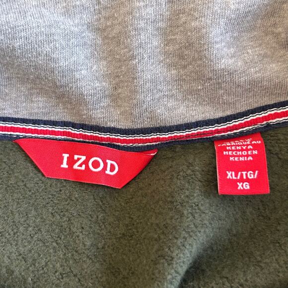 Izod Olive Green Quarter Zip Sweater/Sweatshirt, Size XL - Picture 5 of 9